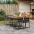 Set comedor de jardín 5 piezas con cojines ratán sintético