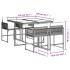 Set comedor de jardín 5 piezas y cojines ratán sintético