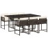 Set comedor de jardín 7 pzas con cojines ratán sintético