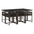 Set comedor de jardín 7 pzas con cojines ratán sintético