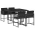 Set de muebles jardín 5 pzas con cojines ratán sintético