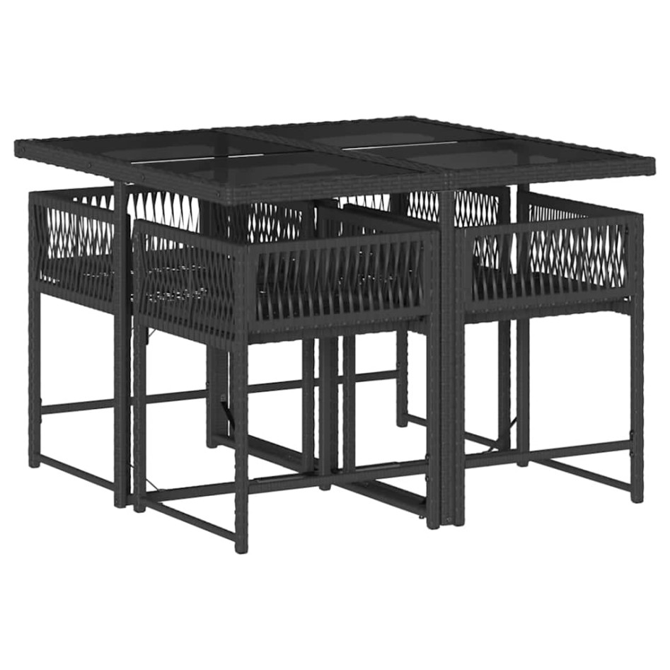 Set de muebles jardín 5 pzas con cojines ratán sintético