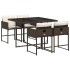 Set comedor de jardín 5 piezas y cojines ratán sintético