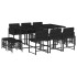 Set de comedor jardín 11 pzas con cojines ratán sintético