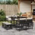 Set de comedor de jardín 9 pzas y cojines ratán sintético