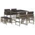 Set comedor jardín 9 pzas y cojines ratán sintético