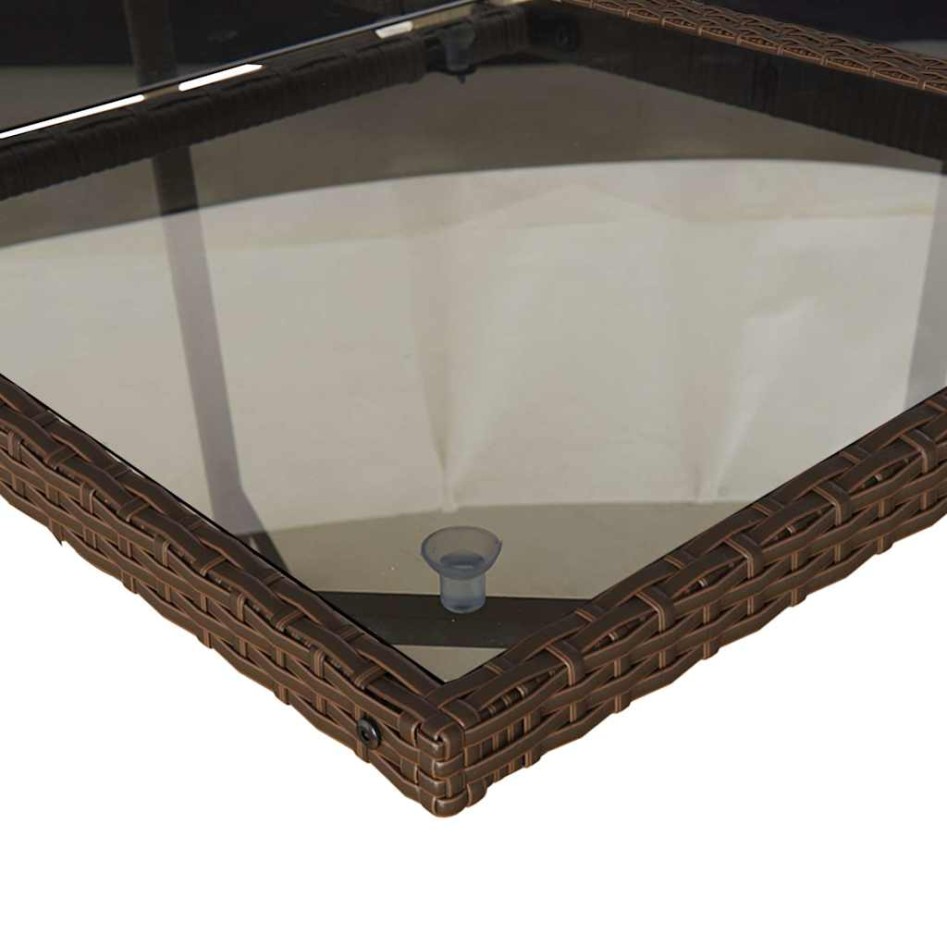 Set comedor para jardín 9 pzas y cojines ratán sintético