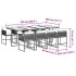 Set comedor para jardín 9 pzas y cojines ratán sintético