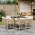 Set comedor de jardín 9 pzas con cojines ratán sintético