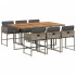 Set comedor jardín 7 pzas y cojines ratán sintético