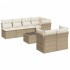Juego de sofás de jardín con cojines beige 8 pzas ratán