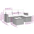 Set comedor de jardín 5 piezas y cojines ratán sintético