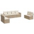 Juego de sofás de jardín con cojines beige 8 pzas ratán