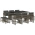 Set de comedor de jardín 11 pzas y cojines ratán sintético