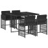 Set de muebles jardín 5 pzas con cojines ratán sintético