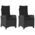 Sillones reclinable jardín cojines 2 uds ratán sintético