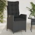 Sillón reclinable de jardín con cojines ratán sintético