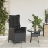 Sillón reclinable de jardín con cojines ratán sintético