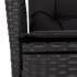 Sillón reclinable de jardín con cojines ratán sintético