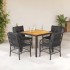 Set de muebles jardín 5 pzas con cojines ratán sintético