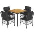 Set de muebles jardín 5 pzas con cojines ratán sintético