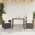 Set comedor de jardín 3 pzas con cojines ratán sintético