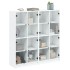Estantería con puertas madera de ingeniería negro 136x37x142