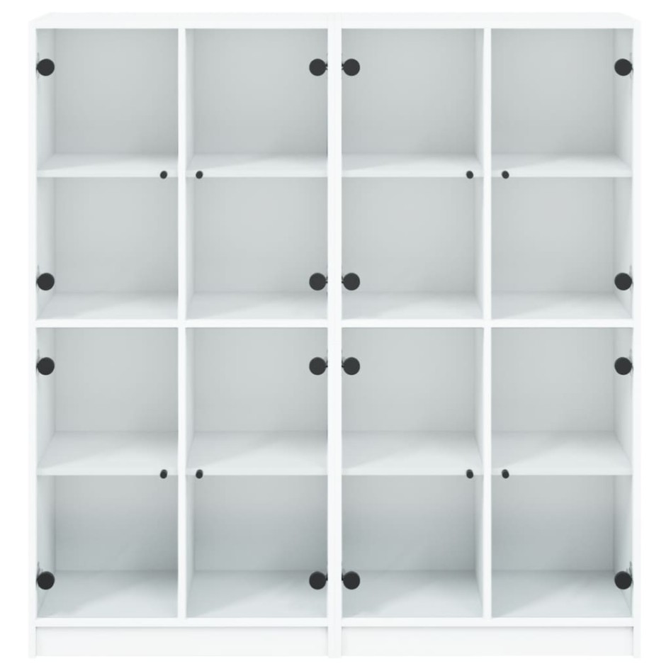 Estantería con puertas madera de ingeniería negro 136x37x142