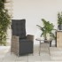 Sillón reclinable de jardín con reposapiés ratán sintético