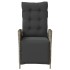 Sillón reclinable de jardín con reposapiés ratán sintético