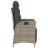 Sillón reclinable de jardín con reposapiés ratán sintético