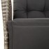 Sillón reclinable de jardín con reposapiés ratán sintético