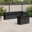 Sillones reclinables jardín con reposapiés 2 uds ratán PE negro
