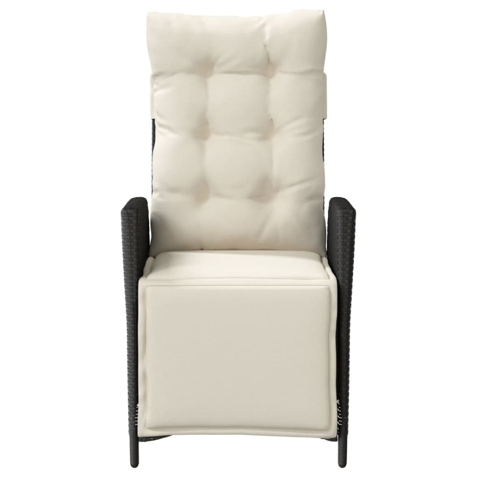 Sillones reclinables jardín con reposapiés 2 uds ratán PE