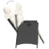 Sillones reclinables jardín con reposapiés 2 uds ratán PE