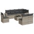 Set muebles jardín 9 pzas y cojines ratán sintético gris