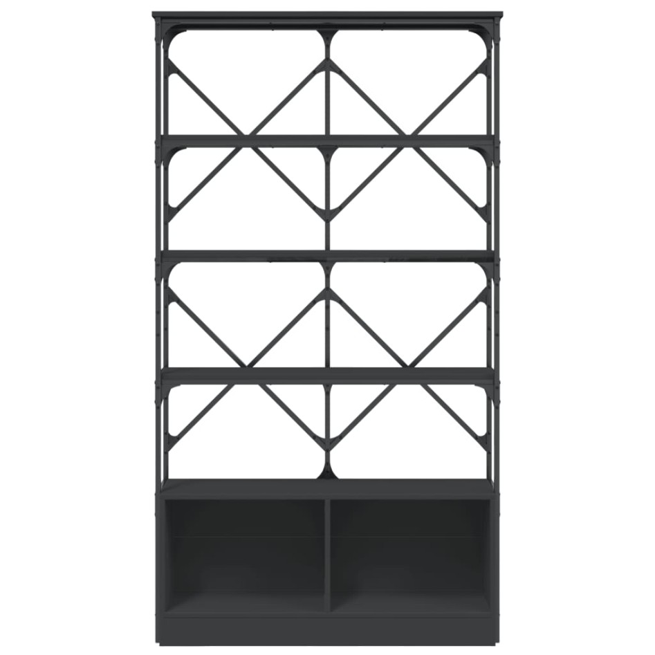 Estantería madera de ingeniería y metal negro 100x26x180