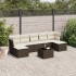 Set sofás de jardín 8 piezas y cojines ratán sintético