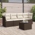 Set comedor de jardín 5 piezas y cojines ratán sintético