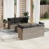 Set de sofás de jardín 7 pzas con cojines ratán PE gris