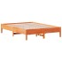 Cama sin colchón madera maciza de pino marrón cera 120x200