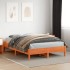 Cama sin colchón madera maciza de pino marrón cera 120x200
