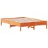 Cama sin colchón madera maciza de pino marrón cera 120x200