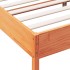 Cama sin colchón madera maciza de pino marrón cera 120x200