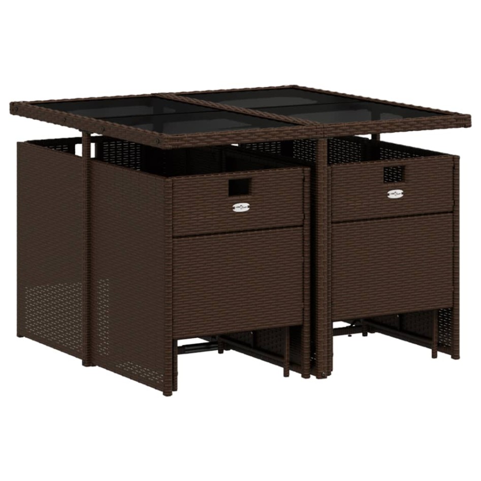 Set comedor para jardín 9 pzas y cojines ratán sintético