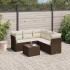 Set sofás de jardín 6 piezas y cojines ratán sintético