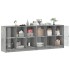 Estantería con puertas madera de ingeniería gris 204x37x75