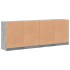 Estantería con puertas madera de ingeniería gris 204x37x75
