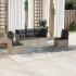 Set de sofás jardín y cojines 5 pzas ratán sintético gris