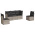 Set de sofás jardín y cojines 5 pzas ratán sintético gris